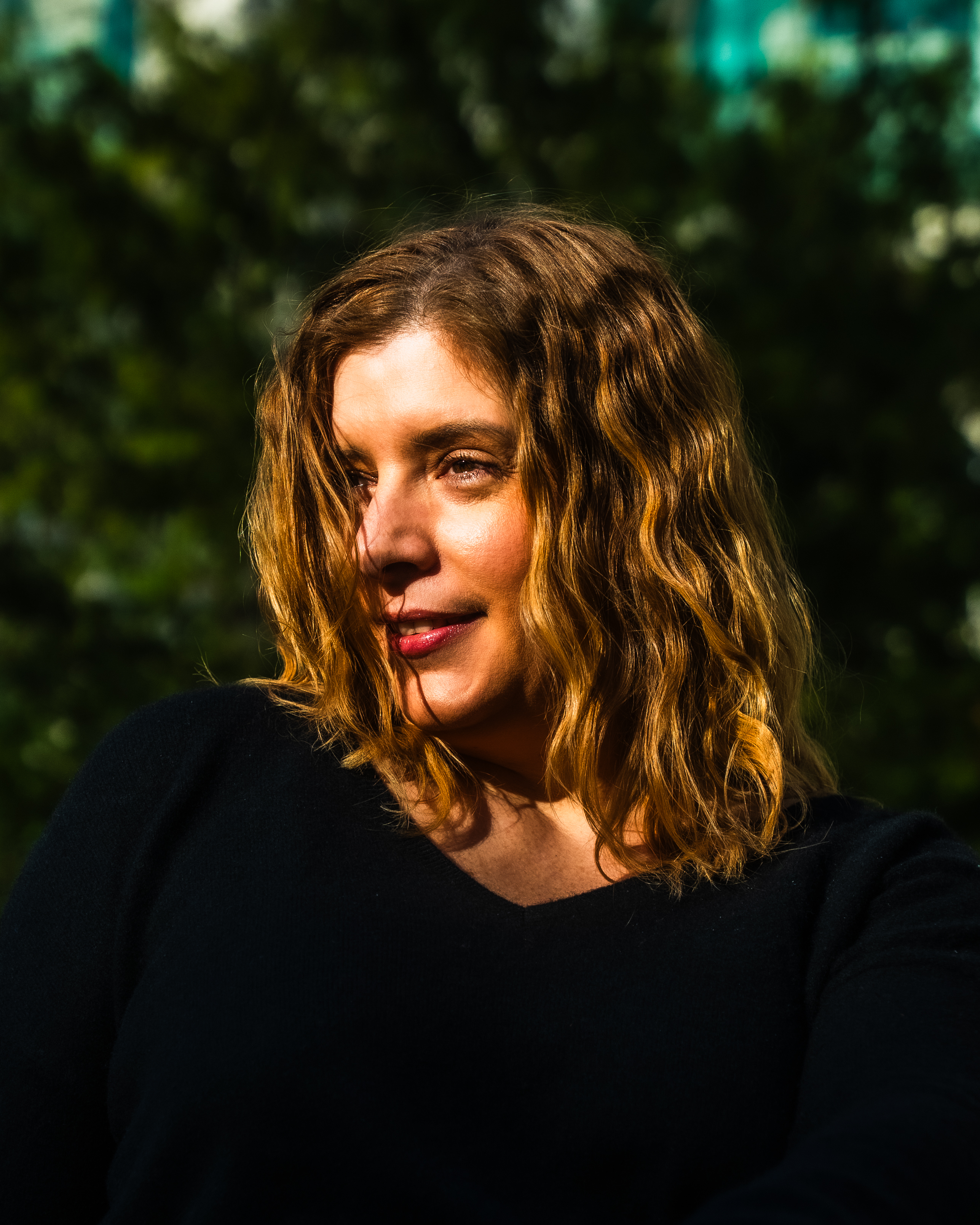 Sabine Kühlberg bei Sonneruntergang